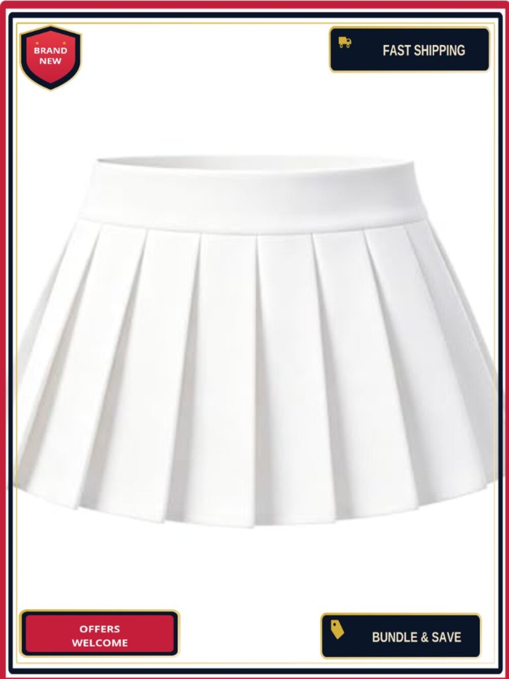 Pleated Mini Skirt A-Line Stretchy Women’s Role Play Costume